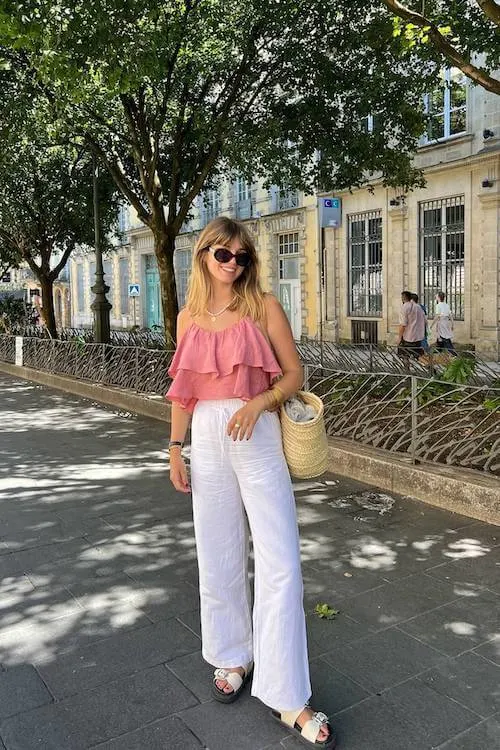 comfy trendy wide leg pants outfit