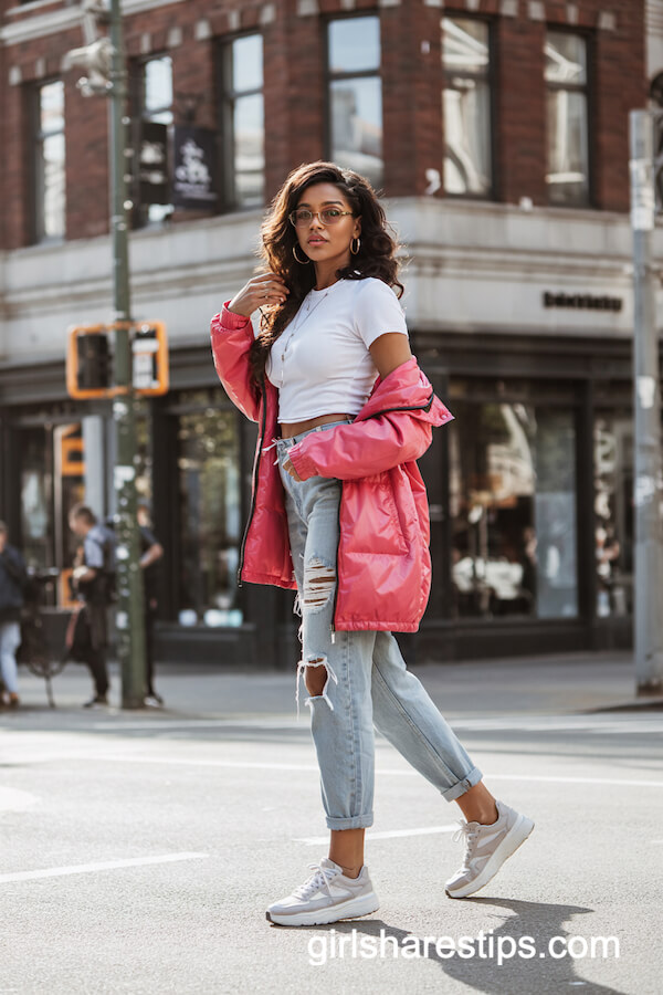 Ripped Jeans & White Tee Street Style