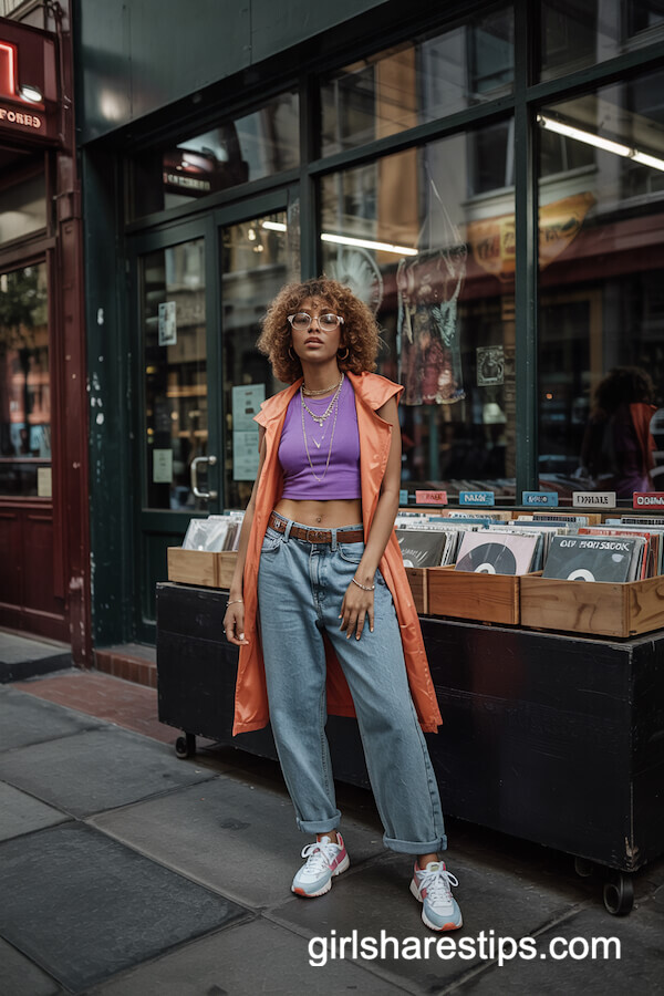 Baggy Jeans & Cropped Tank Fun