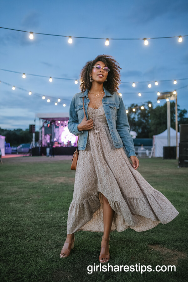 Floral Maxi Dress & Denim Jacket Vibes