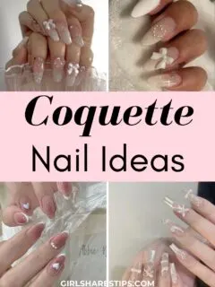 coquette nails collage