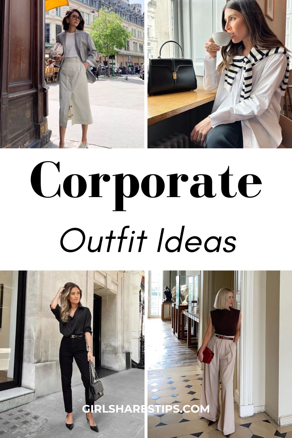 corporate outfits collage
