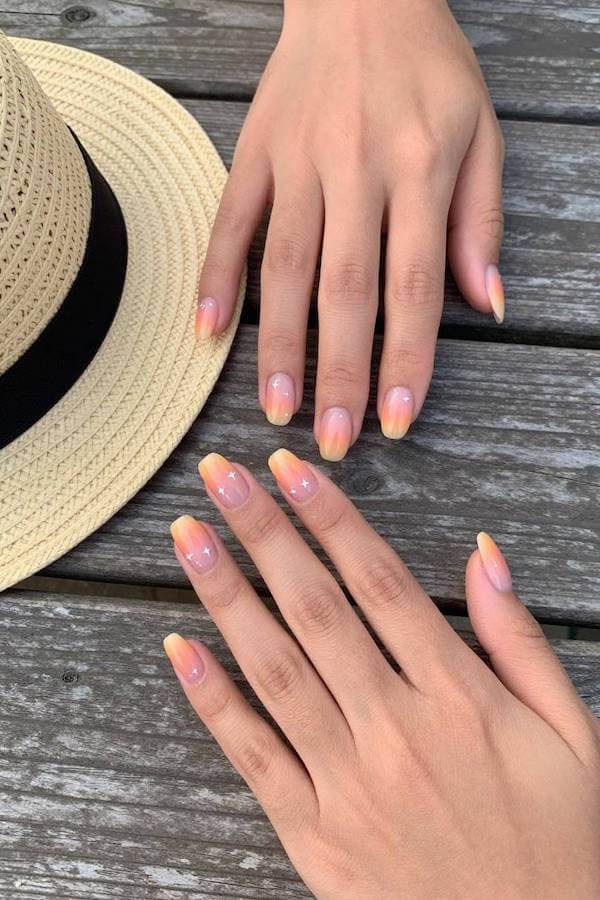 Sunset Ombre Country Concert Nails