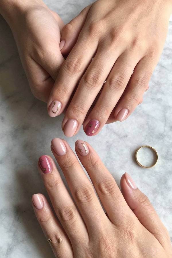 Rodeo Star Nude Nail Design