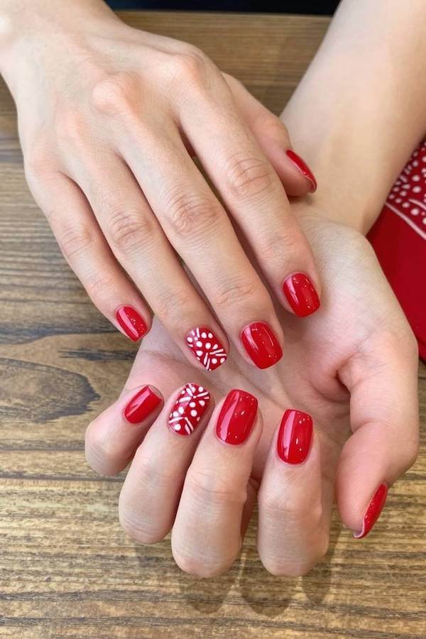 Country Red Bandana Inspired Nails