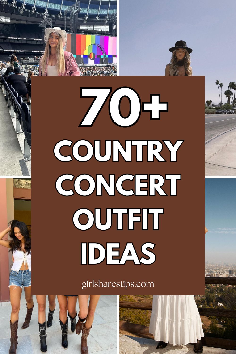 country concert outfit ideas for women collage