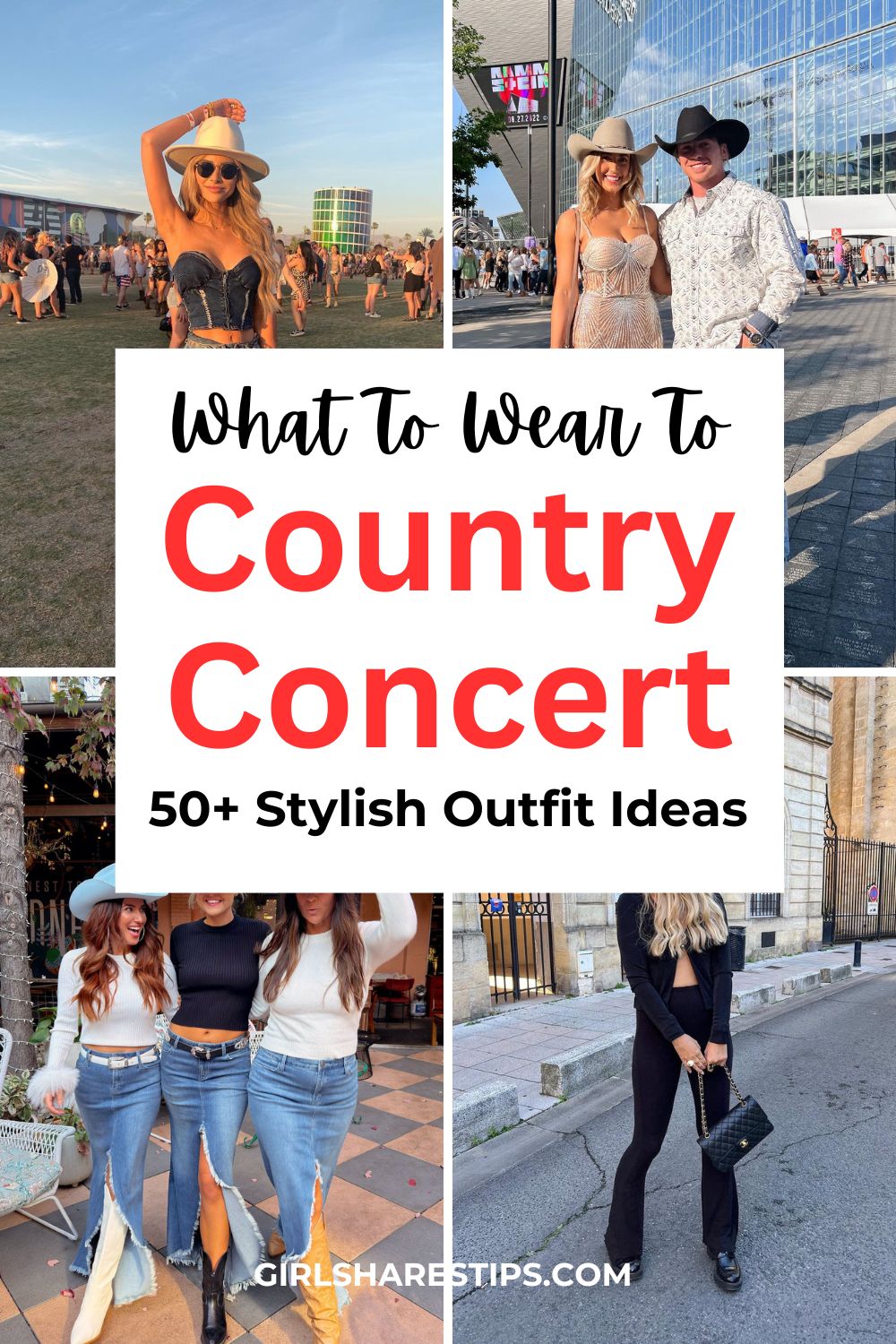 country concert outfit ideas for women collage