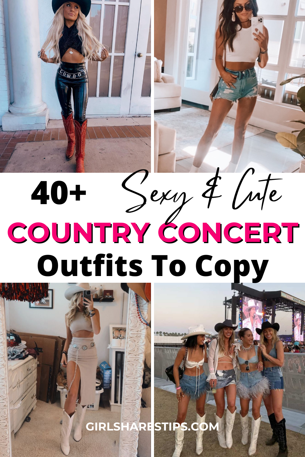 country concert outfits collage