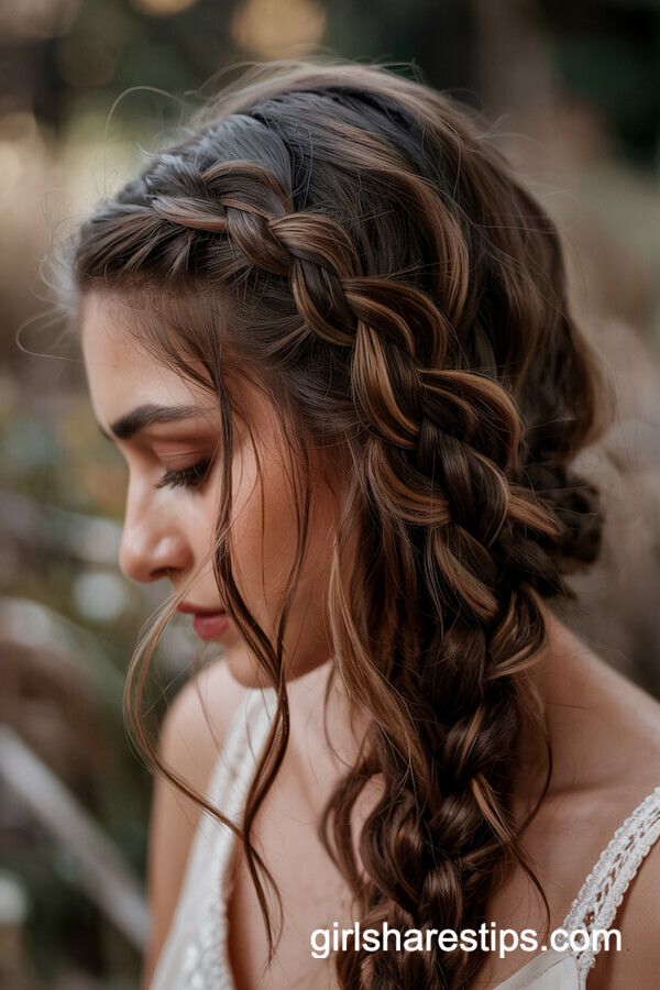 Waterfall Braid with Loose Waves