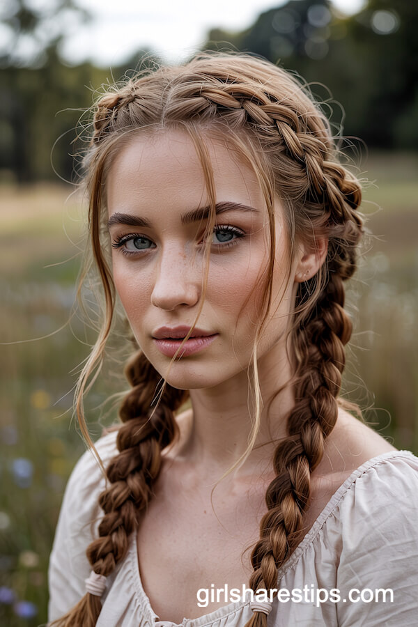Messy Milkmaid Braids