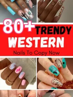 country nails and western nails collage