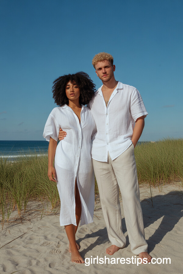 White Linen Sunset Look