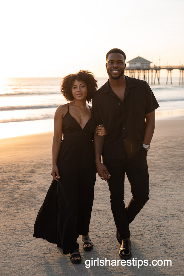 All-Black Evening Beachwear