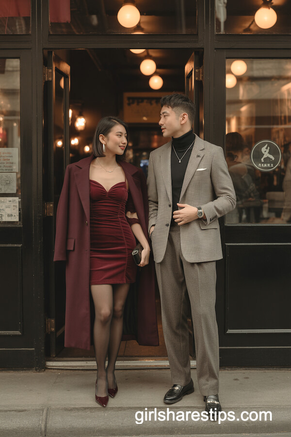 Velvet Mini Dress Houndstooth Blazer