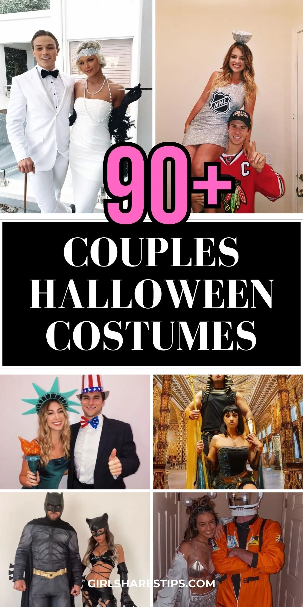 couples Halloween costumes collage