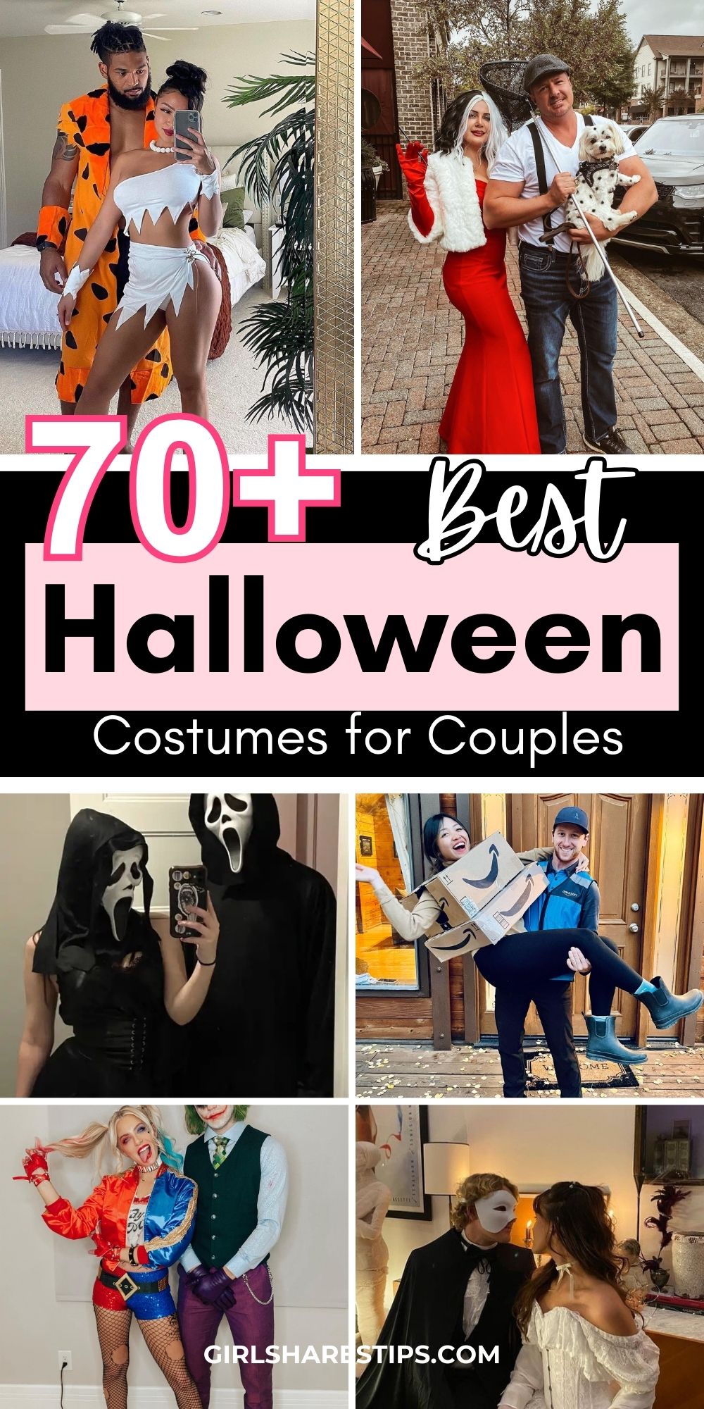 couples Halloween costumes collage