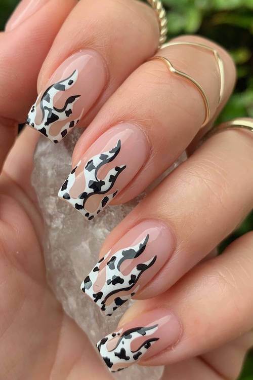 cow print nails