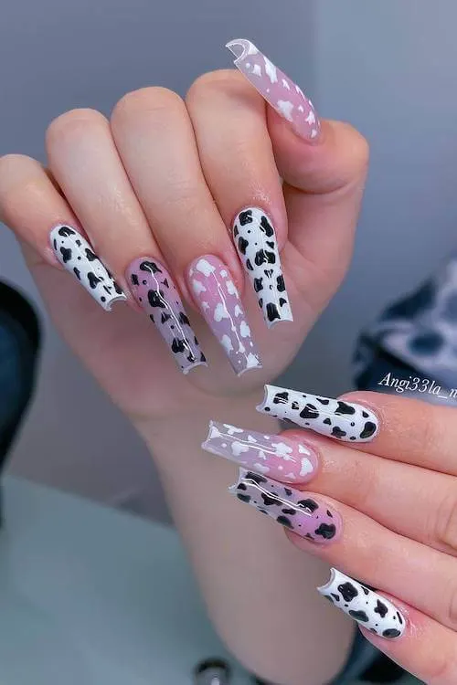 cow print nails