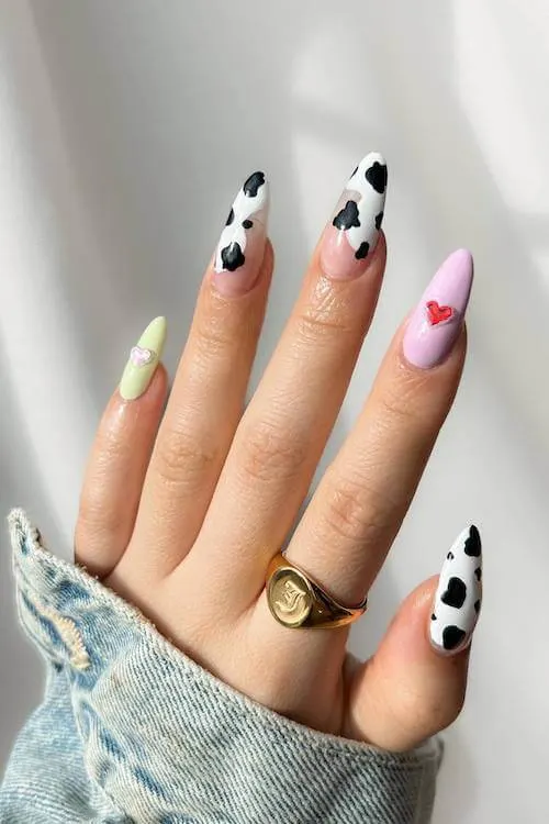 cow print nails