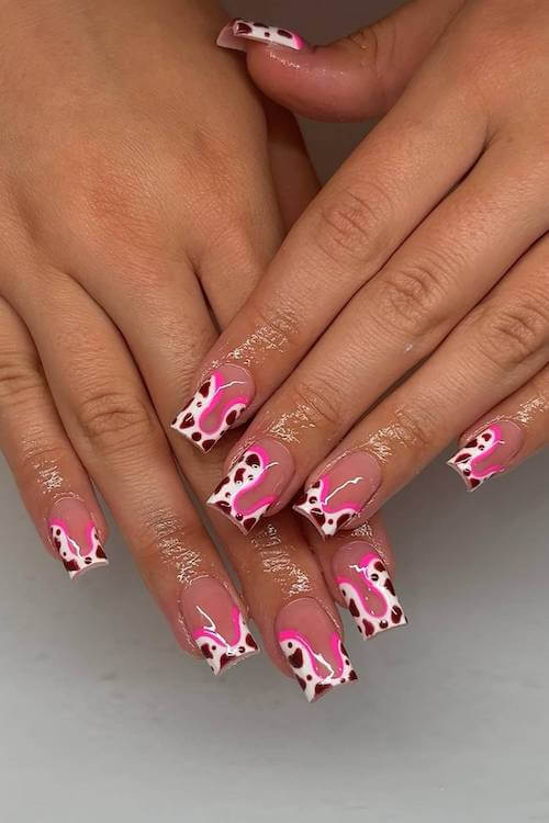 cow print nails