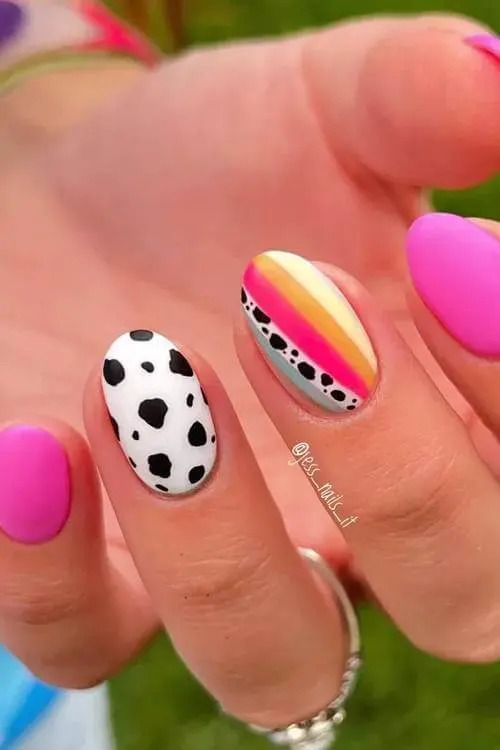 cow print nails