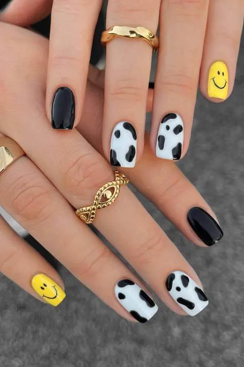 cow print nails