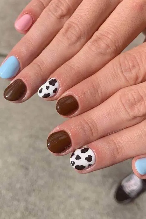 cow print nails