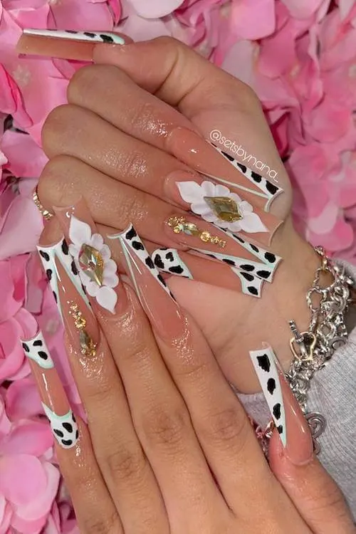 cow print nails