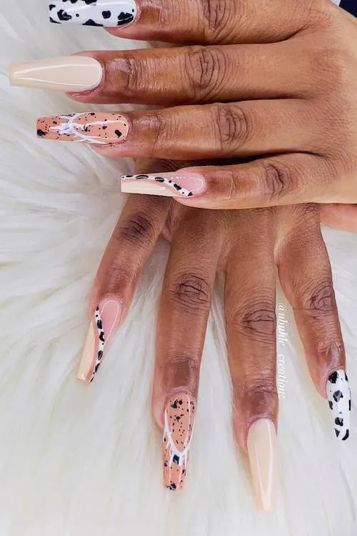 cow print nails