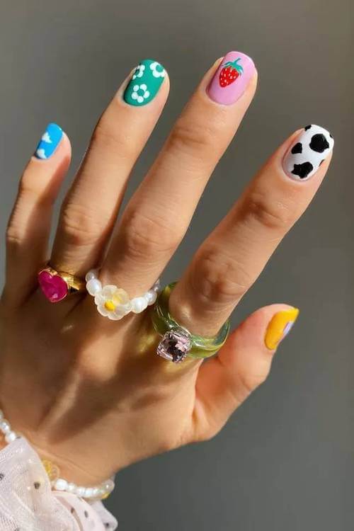 cow print nails