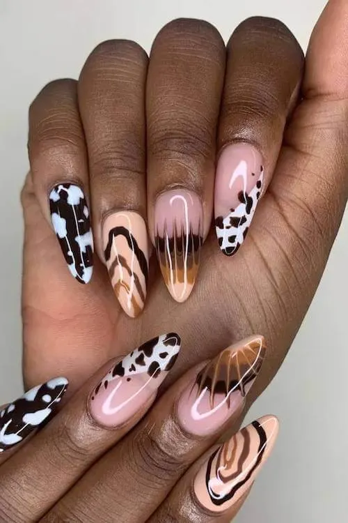 cow print nails