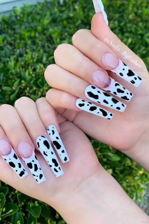 cow print nails