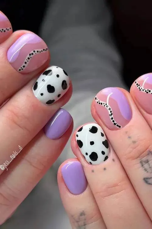 cow print nails