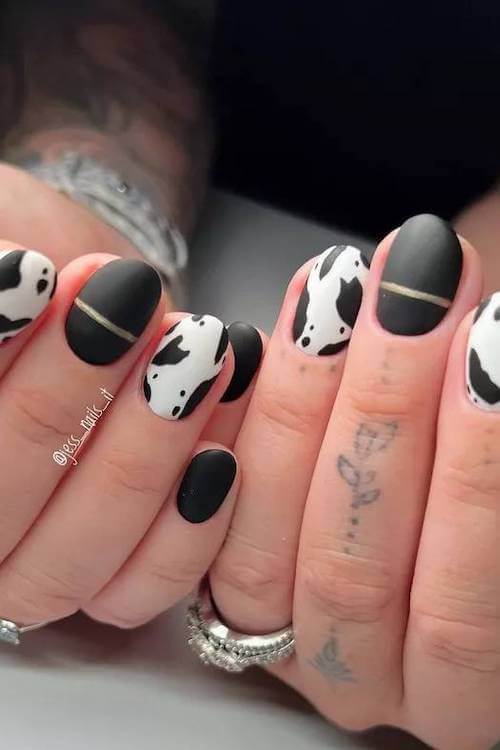 cow print nails