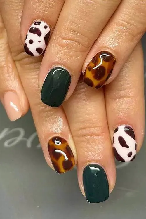 cow print nails