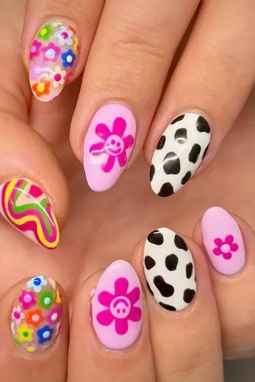 cow print nails