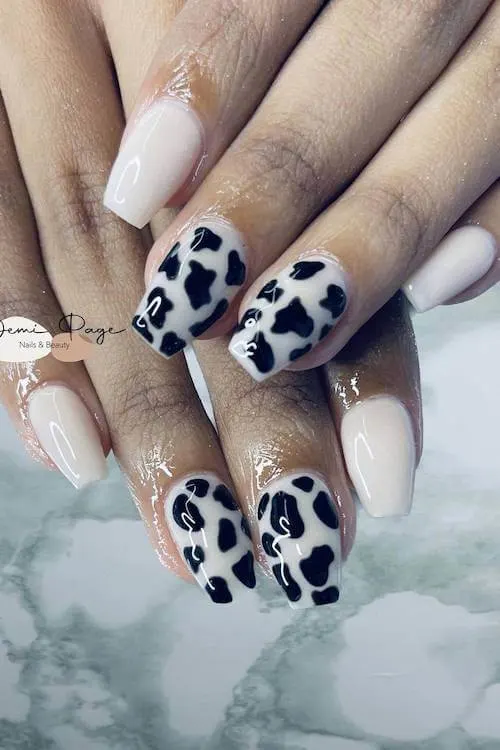 cow print nails