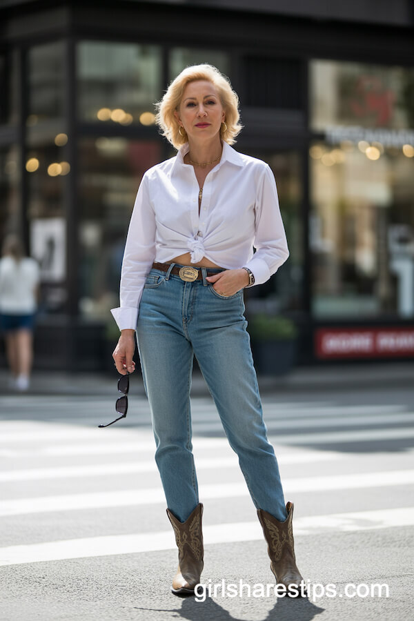 Classic Denim and White Shirt
