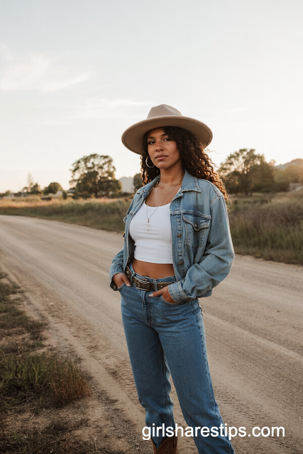 Light Blue Denim Cowgirl Set
