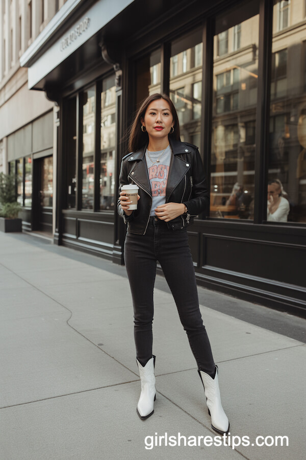 Skinny Black Jeans with Graphic Tee