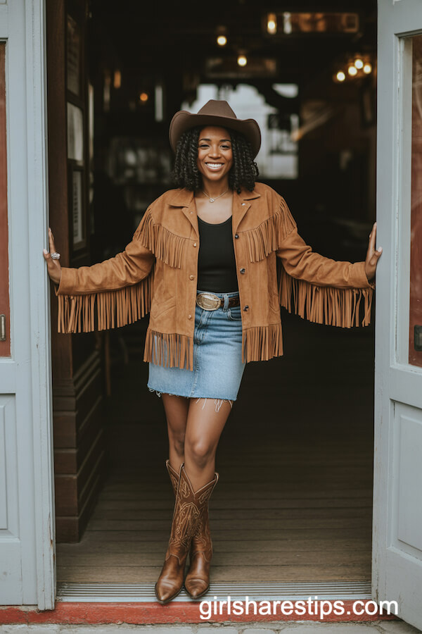 Tan Suede Fringe Jacket