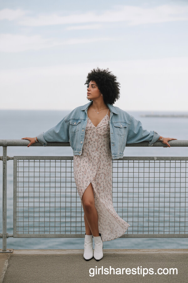 Floral Slip Dress with Denim Jacket