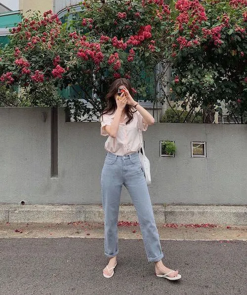 cute Korean outfits with jeans