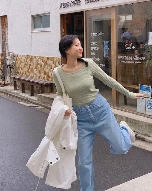 cute Korean outfits with jeans