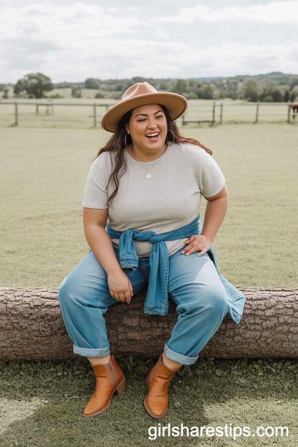 Boyfriend Jeans and Striped Tee