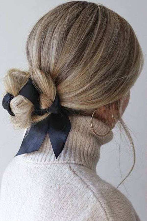 Low Bun with Ribbon