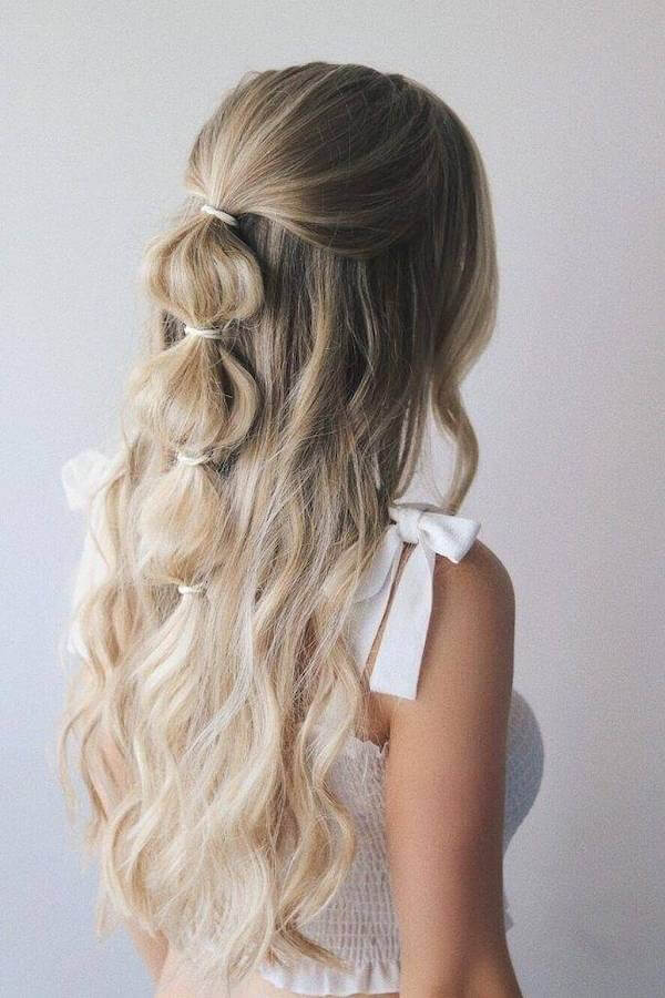 Half-Up Bubble Ponytail