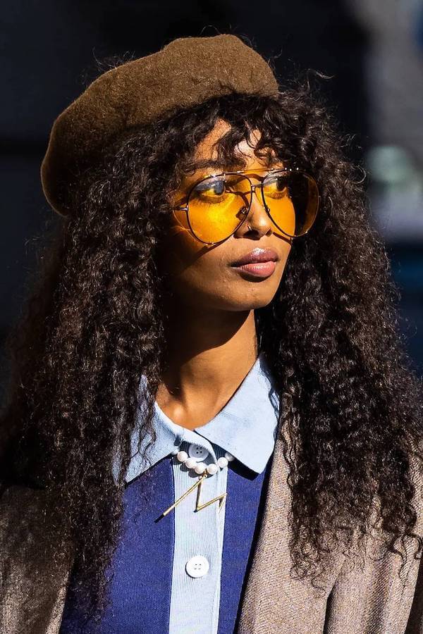 Curly Hair with Beret