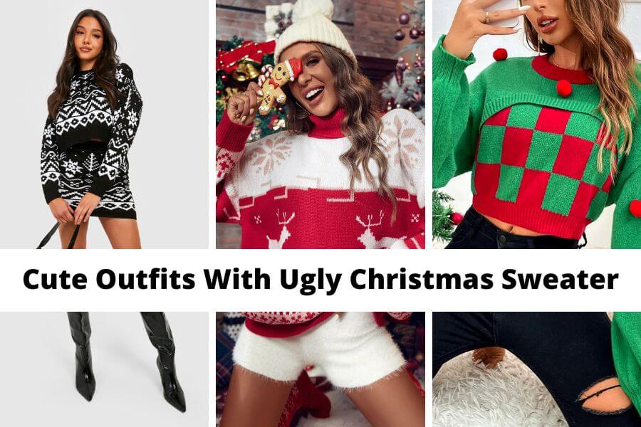 cute outfits with ugly Christmas sweater