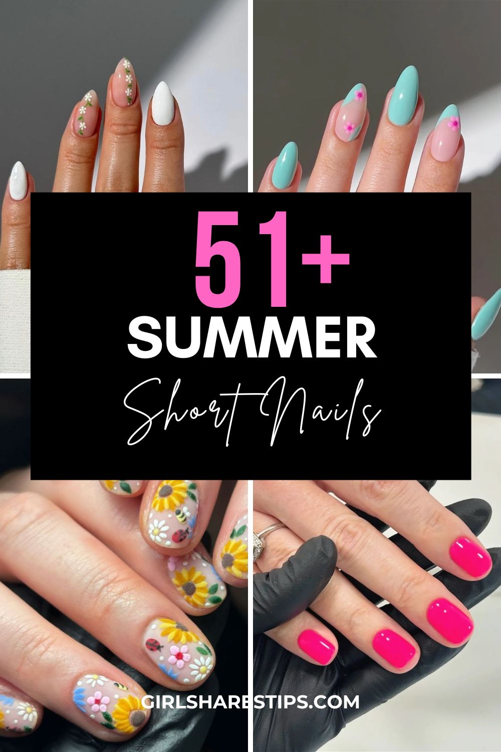 cute short summer nail designs collage